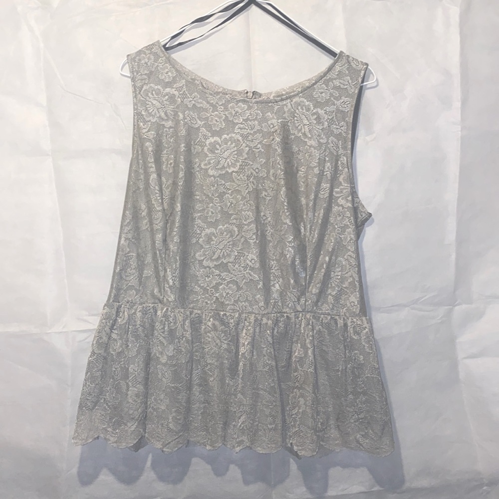 New York & Company Silver/Grey Shirt